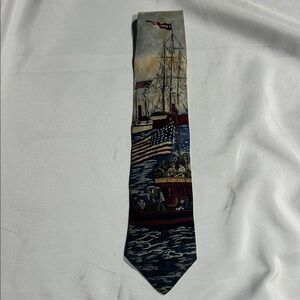 Made in USA 100% Silk by Max Raab Nautical Themed Men's Tie